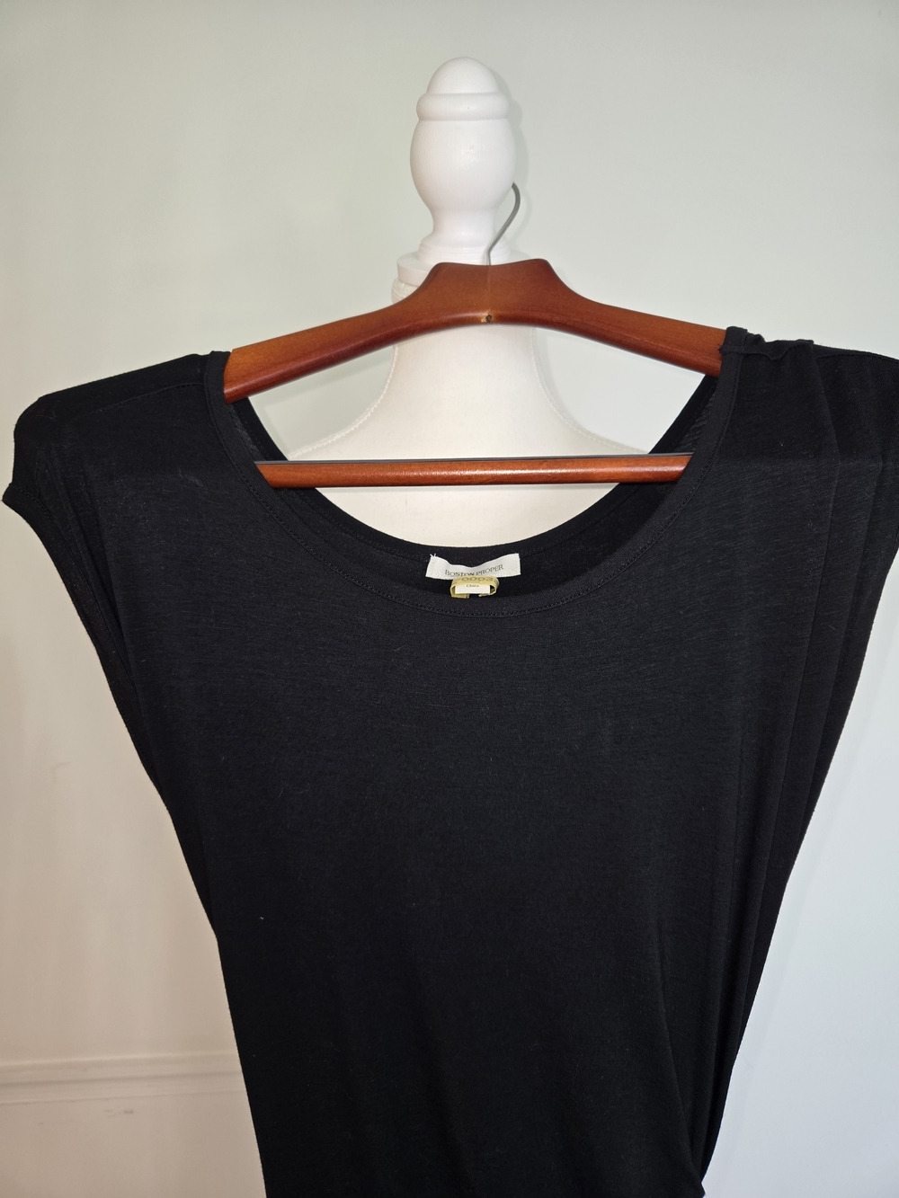 Boston Proper Black Dress with Side Knot Detail Women's Size Small - Picture 3 of 10